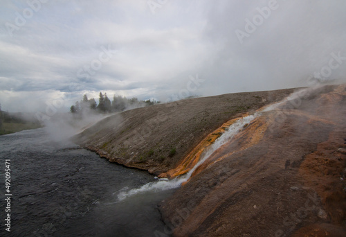 Runoff at Midway Geyser Basin below Excelsior Geyser Crater, Yellowstone National Park © Sudha G