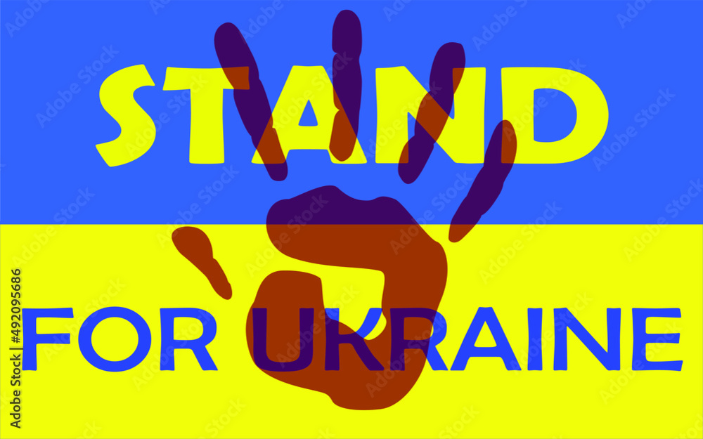 Ukrainian flag. Stand for Ukraine conceptual vector illustration