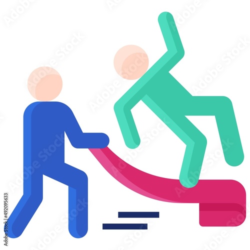 Rug pull icon, DeFi related vector illustration