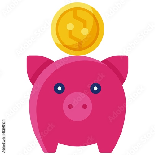 Saving icon, DeFi related vector illustration