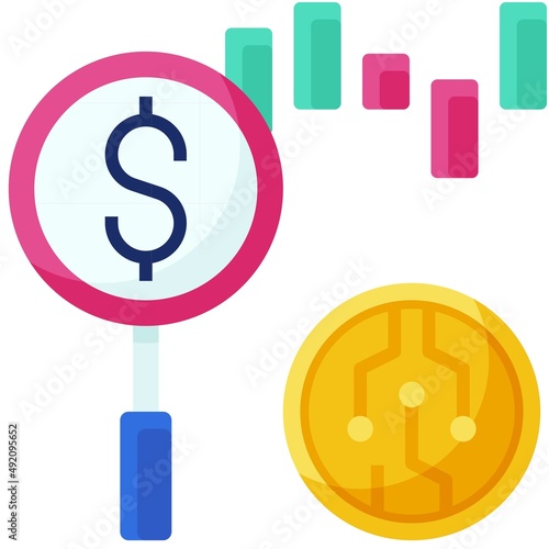 Track price icon, DeFi related vector illustration