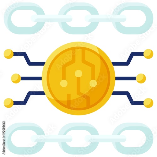 Chain icon, DeFi related vector illustration