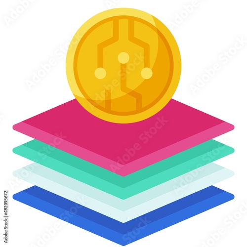 Layer icon, DeFi related vector illustration