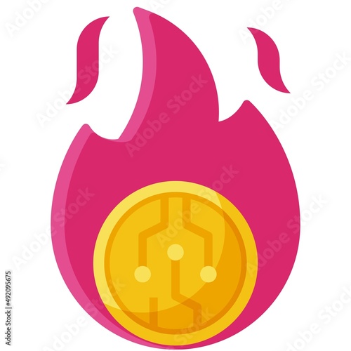 Burn icon, DeFi related vector illustration
