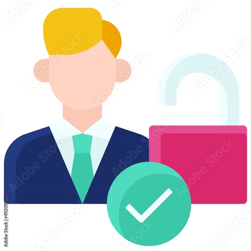 Permission icon, DeFi related vector illustration