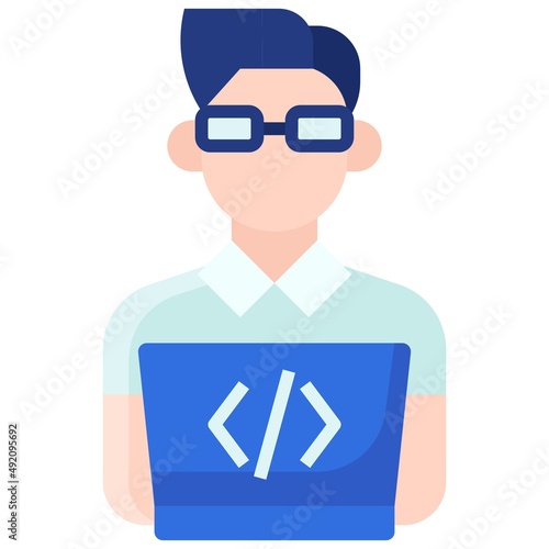 Developer icon, DeFi related vector illustration