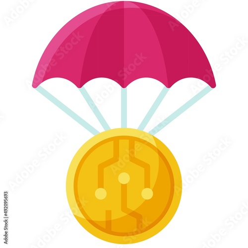 Airdrop icon, DeFi related vector illustration