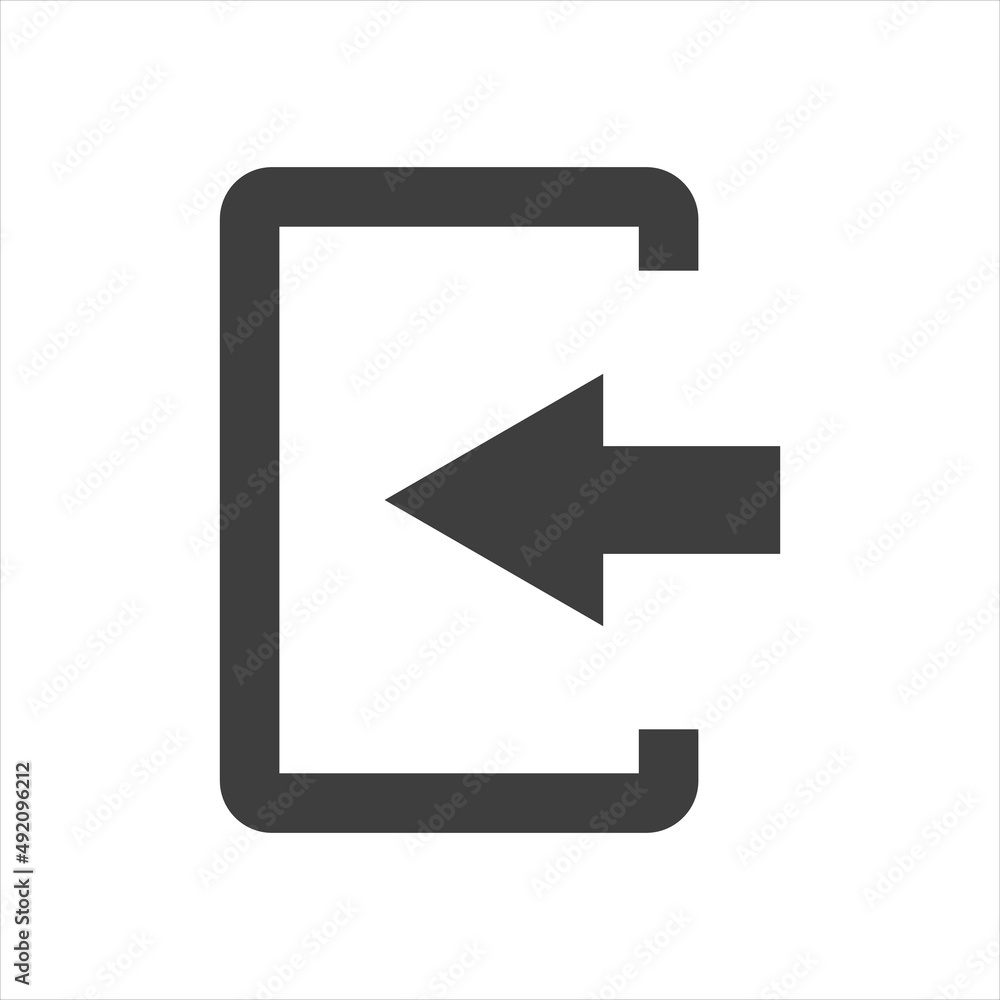 The exit icon. Logout and output, outlet, out symbol. Flat Vector illustration. The exit icon. Logout and output, outlet, out symbol. Flat Vector illustration.