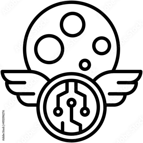 Moon icon, DeFi related vector illustration