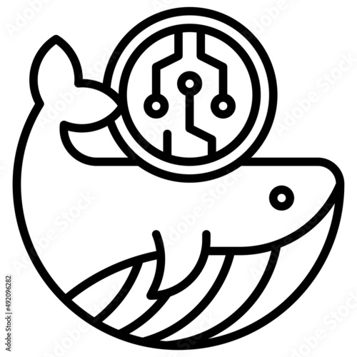 Whale icon, DeFi related vector illustration