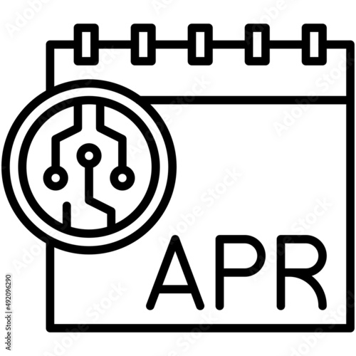 Annual percentage rate icon, DeFi related vector illustration