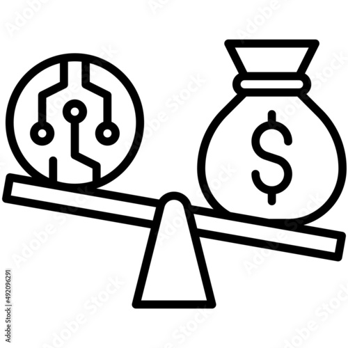 Leverage icon, DeFi related vector illustration