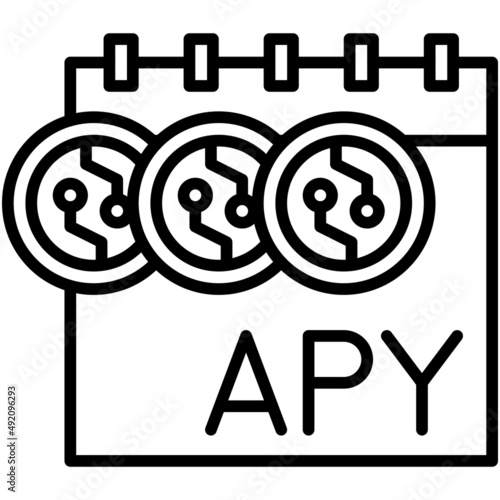 Annual percentage yield icon, DeFi related vector illustration