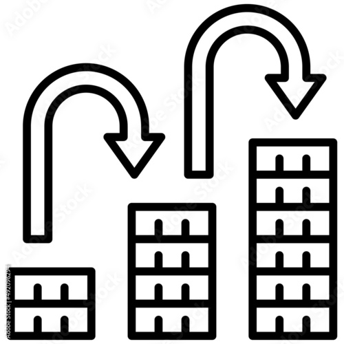 Auto compounding icon, DeFi related vector illustration