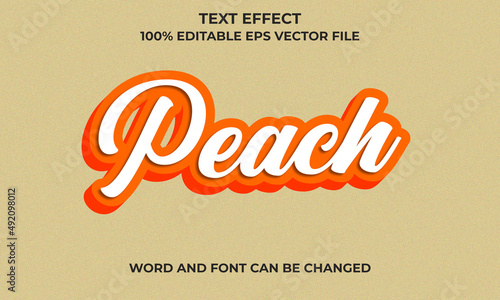Editable 3D Text Effect With Peach Concept