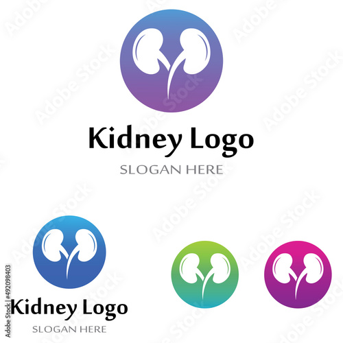 Kidney health and kidney care logo using icon design concept vector illustration