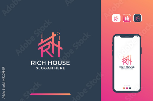 rh logo design for architecture or builder.