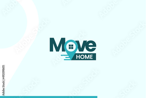 Creative and Modern Move business logo with map marker perfect suitable for moving company,  movers and storage company, packers and shifting service, home movers and other moving-related industry.