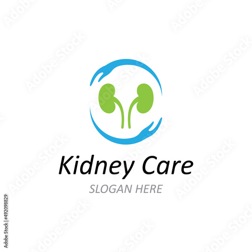 Kidney health and kidney care logo using icon design concept vector illustration