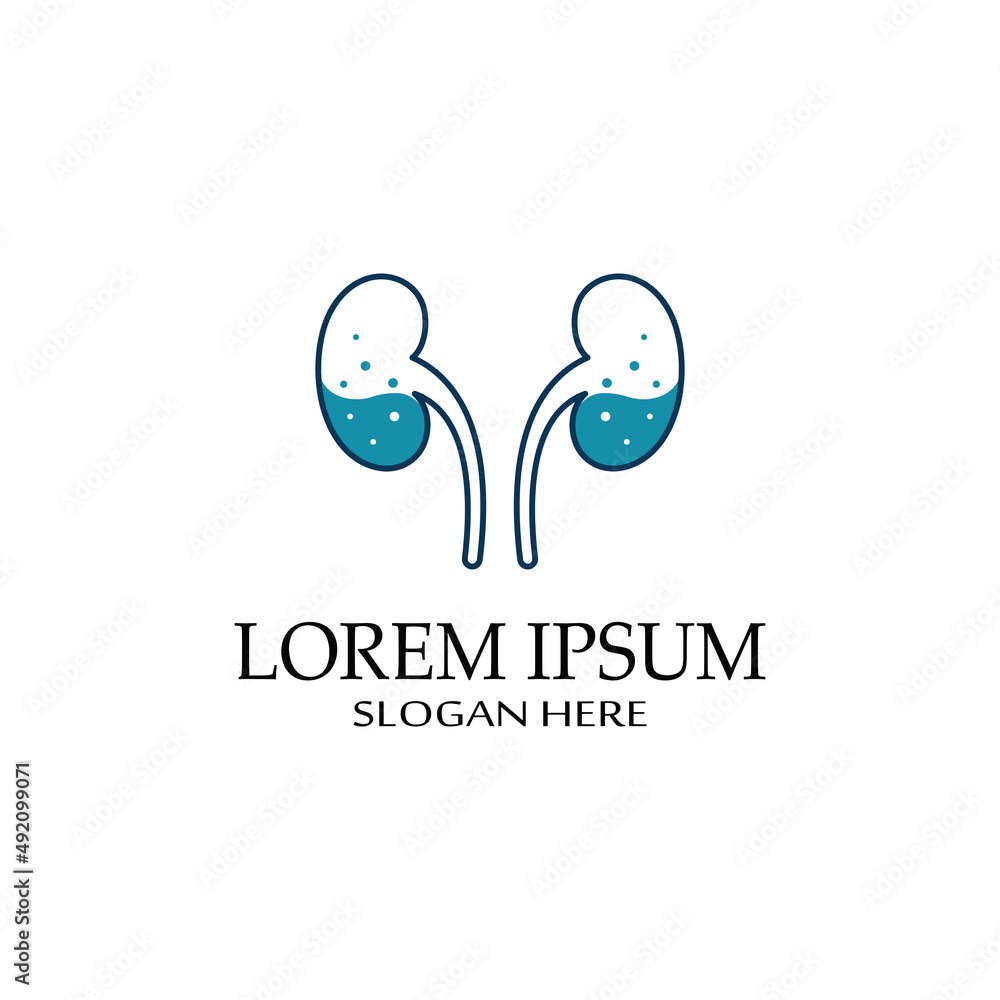 Kidney health and kidney care logo using icon design concept vector illustration Kidney health and kidney care logo using icon design concept vector illustration