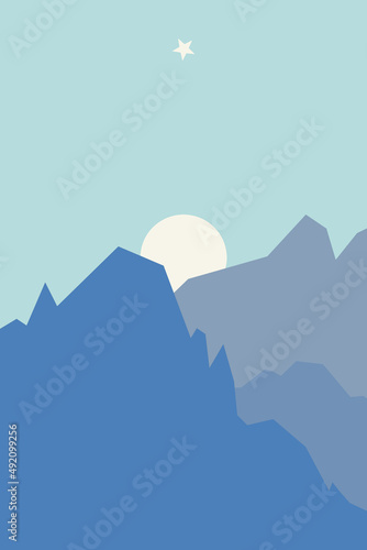 Fototapeta Naklejka Na Ścianę i Meble -  Hintergrund Hochformat Berge Türkis