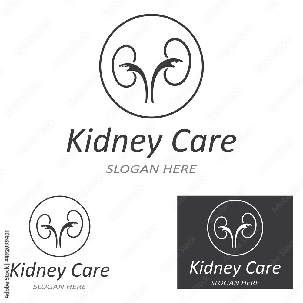 Kidney health and kidney care logo using icon design concept vector illustration Kidney health and kidney care logo using icon design concept vector illustration
