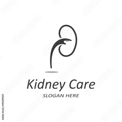 Kidney health and kidney care logo using icon design concept vector illustration