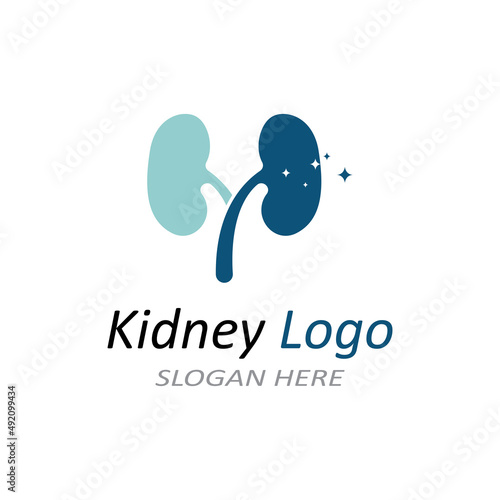 Kidney health and kidney care logo using icon design concept vector illustration