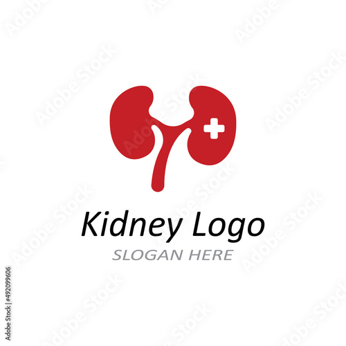 Kidney health and kidney care logo using icon design concept vector illustration