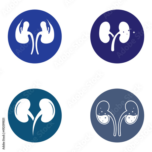 Kidney health and kidney care logo using icon design concept vector illustration