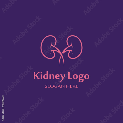 Kidney health and kidney care logo using icon design concept vector illustration