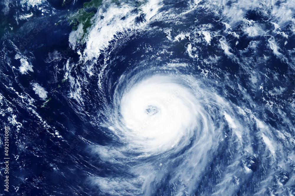 Typhoon from space. Elements of this image furnished by NASA