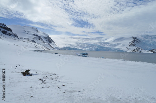 snow covered mountains