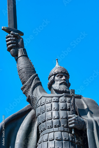 Murom. Russia. Monument to Ilya Muromets on the bank of the Oka River. Fragment. Large
