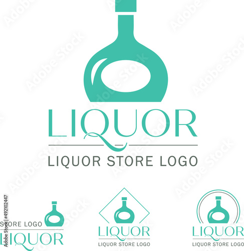 Liquor Store Logo vector illustration glossy glass 