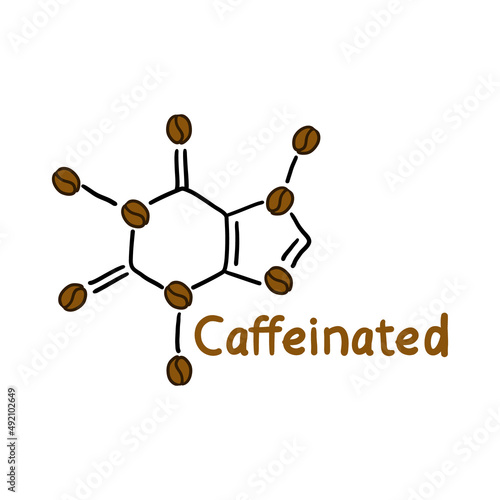Caffeinated drink label with molecular formula