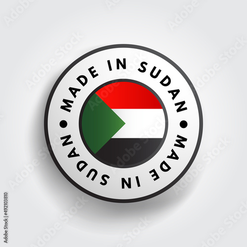 Free Download Made in Sudan text emblem badge, concept background - GFXLoad