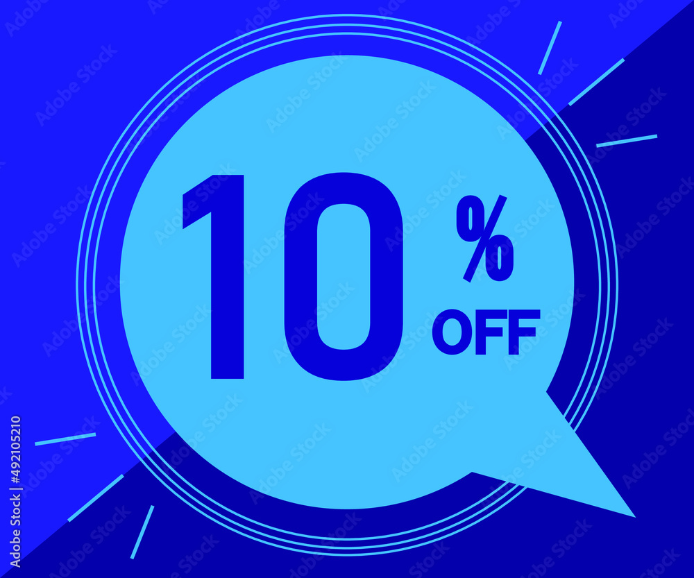 Special offer with 10% off sales. Advertisement in blue Special offer with 10% off sales. Advertisement in blue