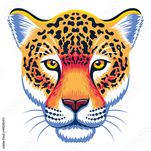 Isolated jaguar image Jungle wild animal Vector illustration