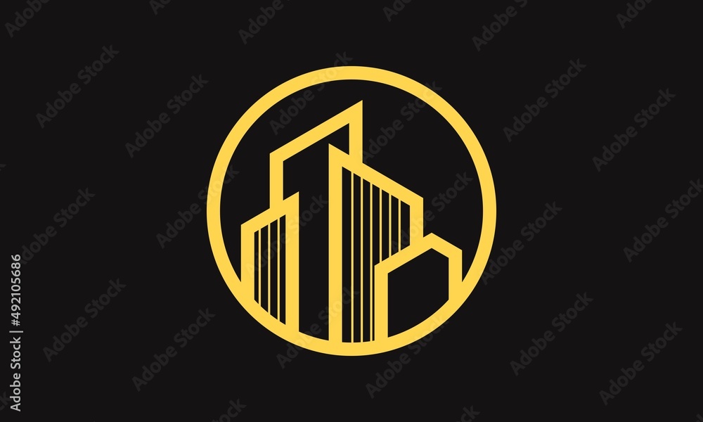 contruction logo with flat color contruction logo with flat color