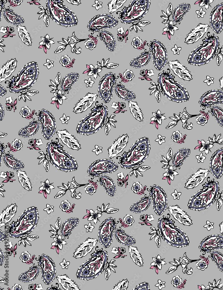 Fototapeta premium Seamless paisley pattern, ethnic print.