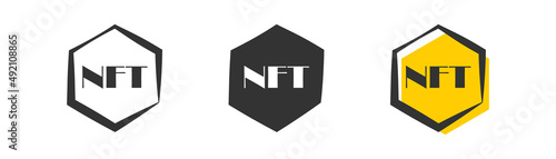 NFT logo. Nft token symbol in vector flat