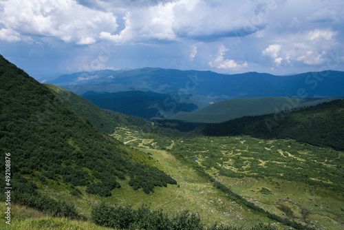 beautiful carpathian mountains, road, hills, forest, ukrainene © Тарас Белецкий