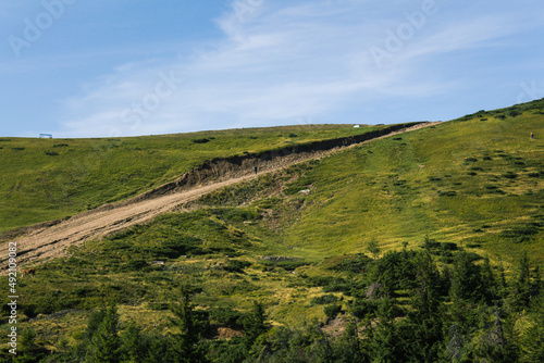 beautiful carpathian mountains, road, hills, forest, ukrainene © Тарас Белецкий