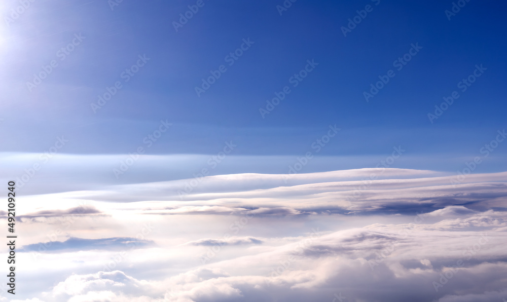 clouds in the sky from a bird's eye view