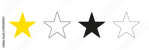 Set stars icon. Different type stars shapes collection. Vector illustration isolated on white background. 
