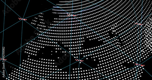 Render with world surrounded by military connections