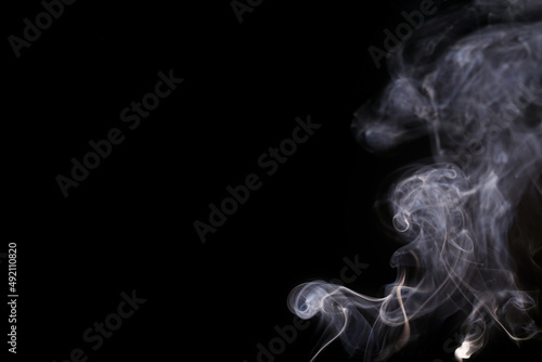 smoke on a black background, there is a place to record 