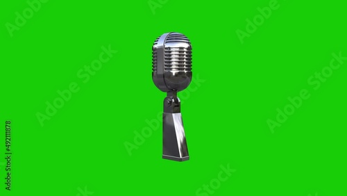 Loopable 4K 3d retro microphone for any time