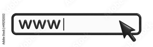 Address and navigation bar 3d. Business concept search www http pictogram. 3d concept illustration.